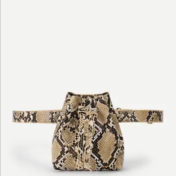 Handbags - Snakeskin Drawstring Bum Bag